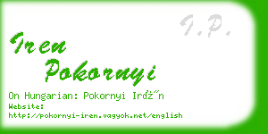 iren pokornyi business card